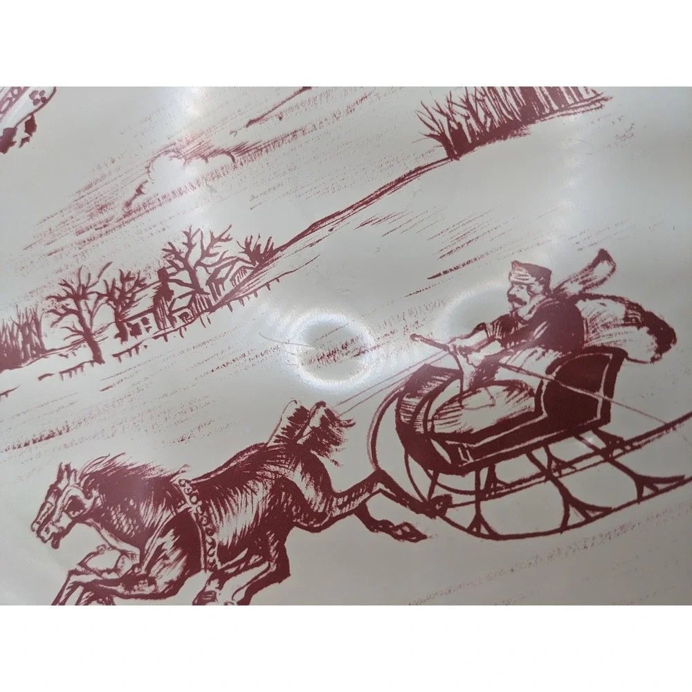 Restoration‎ Hardware 2 Collectible Christmas Charger Plates Winter Sleigh 2003